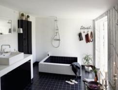 超酷的黑白浴室设计