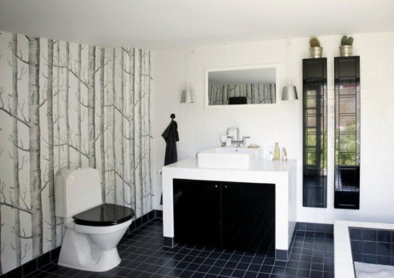超酷的黑白浴室设计