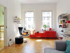 漂亮的颜色点缀白色装修风格公寓