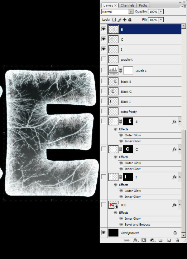 photoshop制作冰冻主题效果字