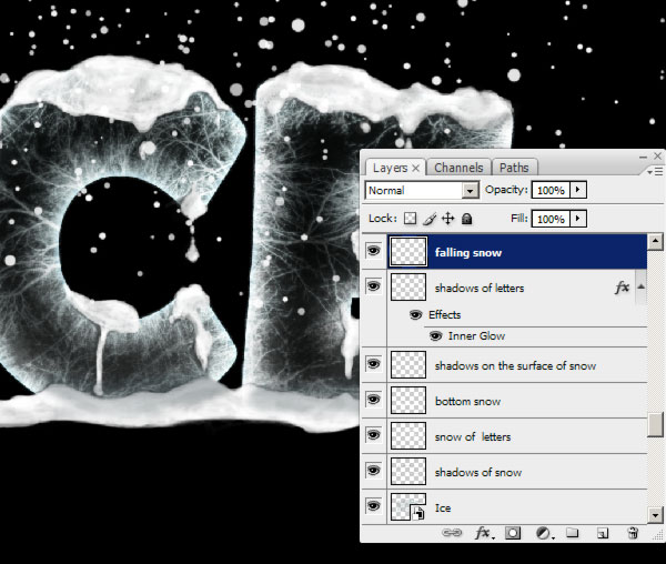 photoshop制作冰冻主题效果字