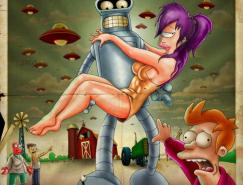 动画剧集：飞出个未来(Futurama)插画欣赏