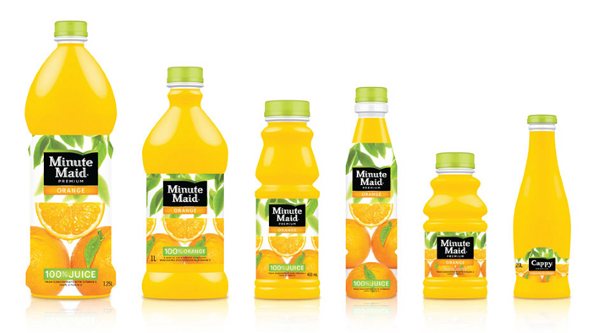 美汁源全新品牌标识与包装欣赏