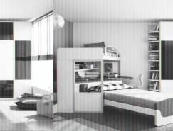 现代时尚的男孩和女孩主题房间设计