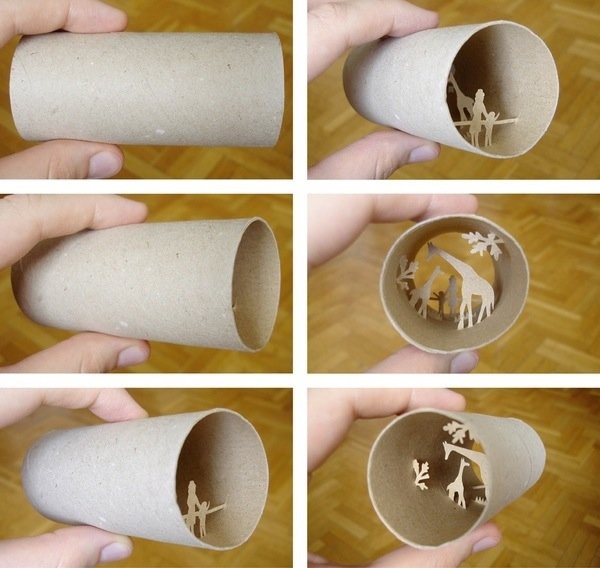 卷筒卫生纸里的纸雕艺术
