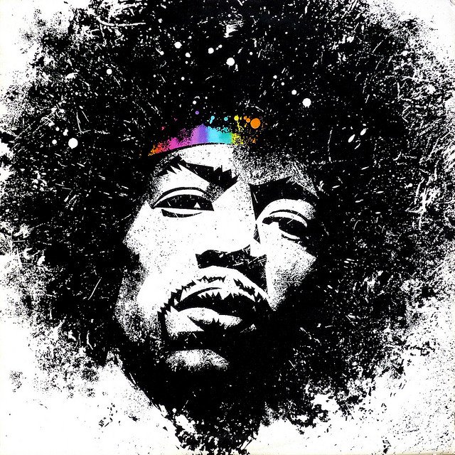 人物插画欣赏：电吉他大师Jimi Hendrix