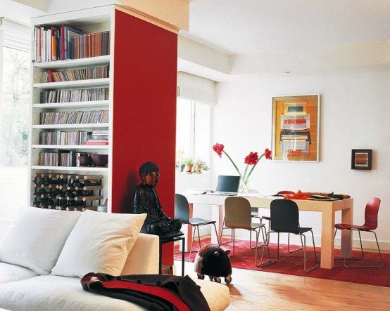 红色点缀的温馨公寓设计