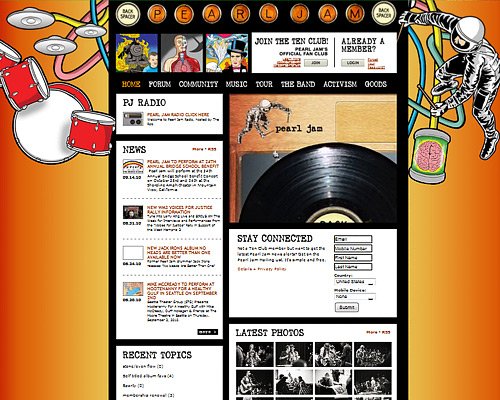 40个摇滚乐队网站设计欣赏