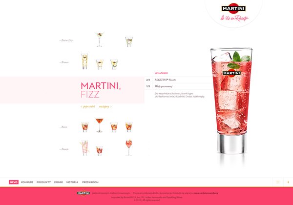 Martini Rosato酒网站设计欣赏