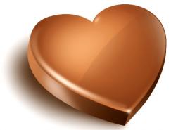 Photoshop制作光滑的巧克力立体心形