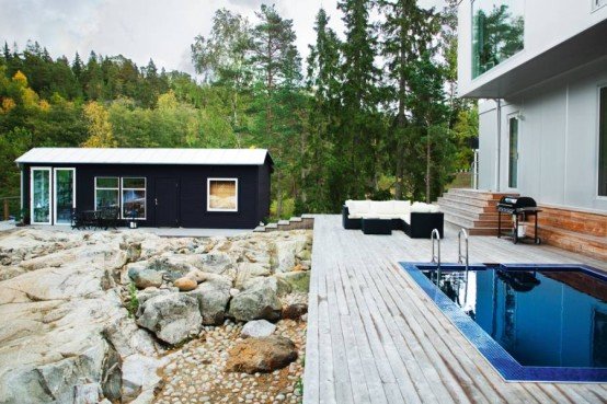 纯白Scandinavian风格山间别墅设计