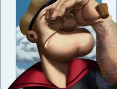 漫画人物大力水手插画欣赏