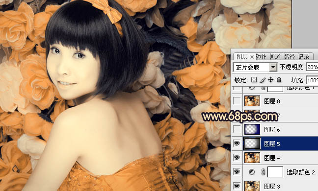 Photoshop调色教程：人物图片纯美的橙黄色