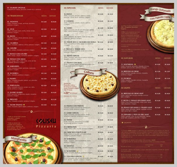 16个国外比萨菜单设计欣赏