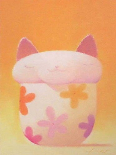 日本画家渡边宏彩色粉笔画作品