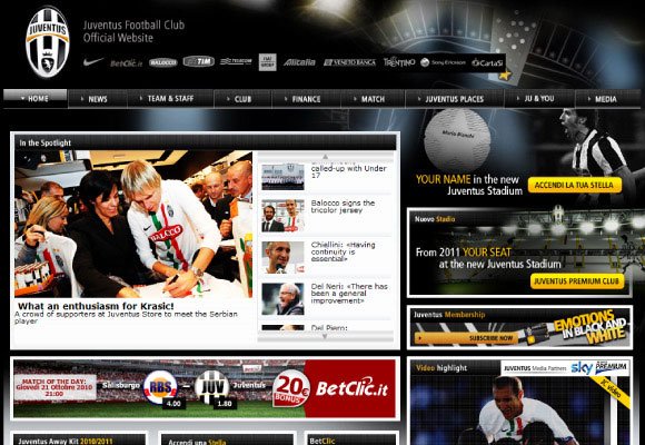 25个足球俱乐部网站设计欣赏