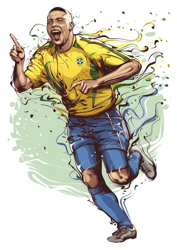 19位巴西著名体育人物肖像插画作品