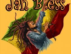 明星插画:&nbsp;牙买加雷鬼音乐大师Bob&nbsp;Marley