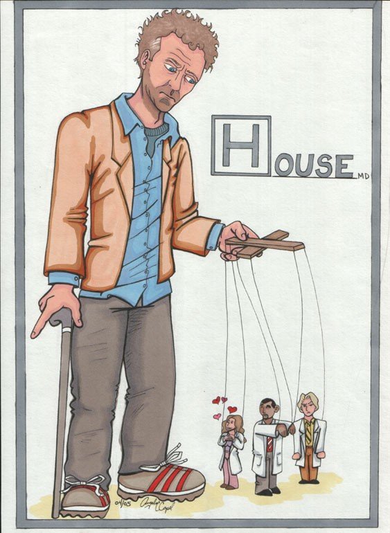 人物插画欣赏：《Dr House》豪斯医生
