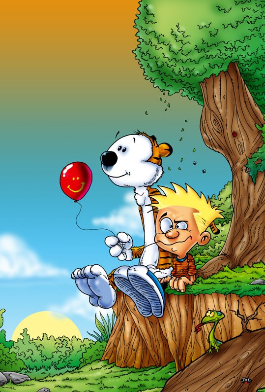 插画欣赏：美国经典漫画Calvin & Hobbes(凯文和跳跳虎)