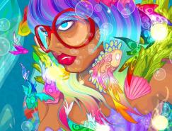 Vexel美丽的女性人物插画作品