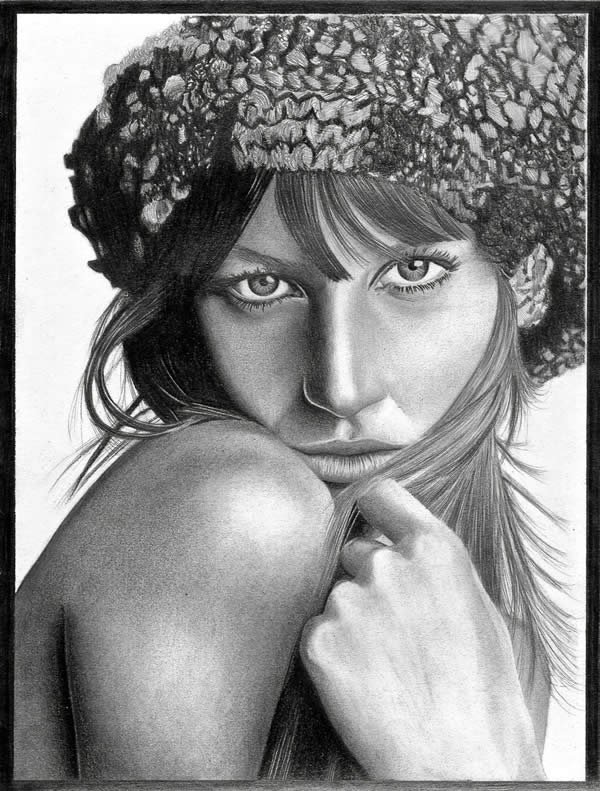 加拿大Denis Poirier 漂亮的铅笔肖像画作品