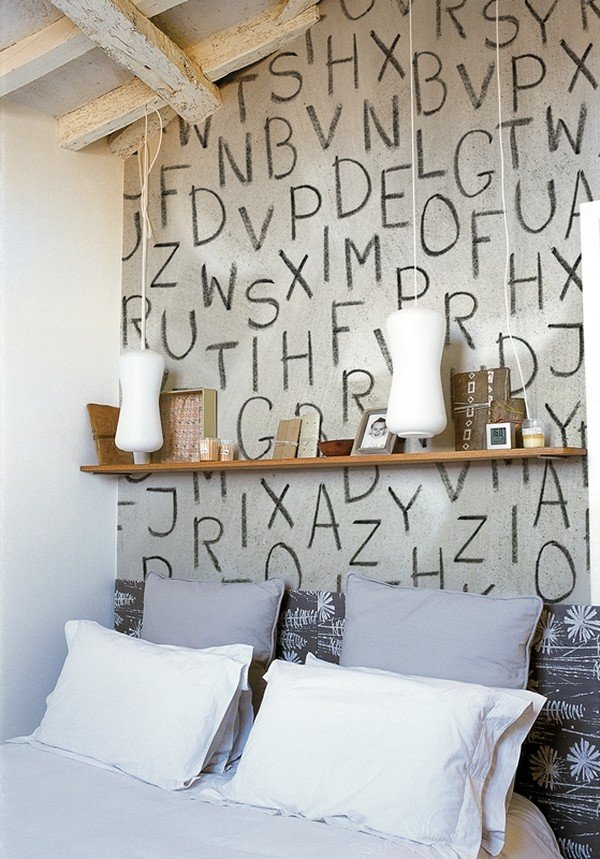 室内装饰：富有想象力的文字壁纸