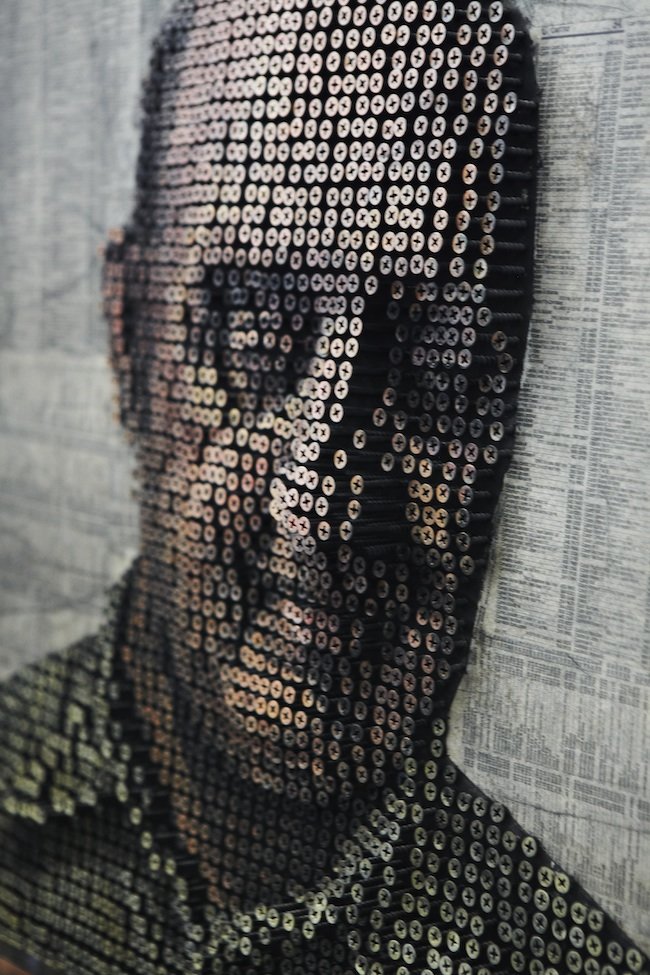惊人的艺术：螺纹钉打造3D肖像