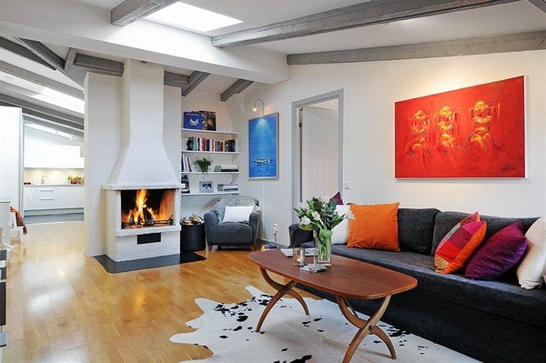 瑞典一套68平米阁楼公寓室内设计
