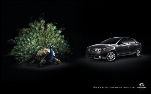 一组有趣的汽车广告设计
