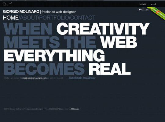 现代网页设计中的创意文字应用