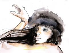 Svetlana&nbsp;Ihsanova线描人物插画