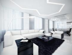 公寓设计:&nbsp;未来派的黑与白