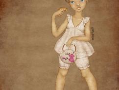 乌克兰carivna可爱漂亮的女孩插画