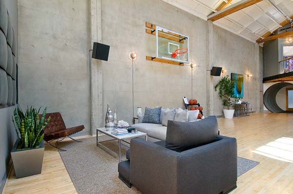 可以打篮球的宽敞阁楼公寓