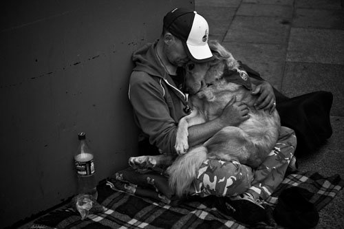 摄影欣赏：人与狗的亲密接触