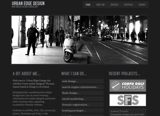 美丽的黑白网站设计欣赏