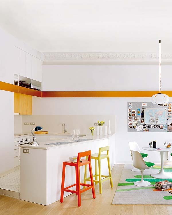 鲜艳的色彩：迷人的巴塞罗那公寓设计