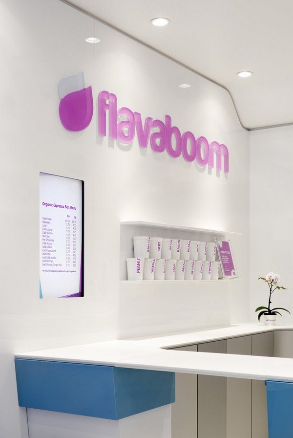 前卫的色彩：Flavaboom酸奶冰淇凌店室内设计
