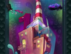 插画背景的创意网站设计