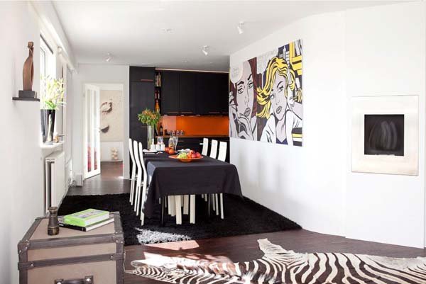 瑞典充满艺术感的复式公寓设计