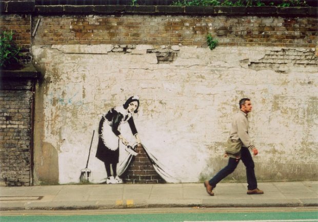 Banksy滑稽的街头绘画艺术
