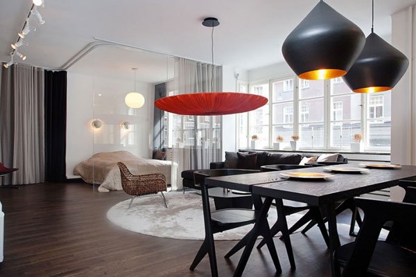 开放的布局空间：斯德哥尔摩公寓设计