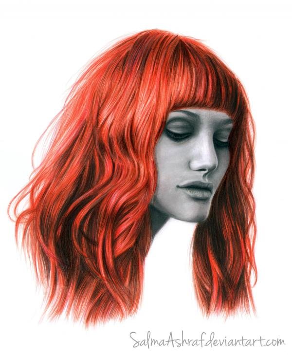 Salma Ashraf迷人的人像素描作品