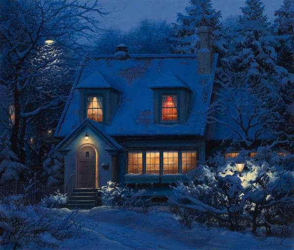 Eugene Lushpin写实城市风景绘画作品