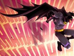 漫畫英雄人物插畫：Batman和Batgirl