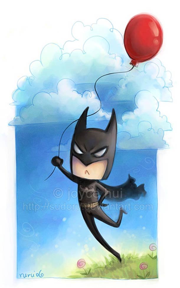漫画英雄人物插画：Batman和Batgirl