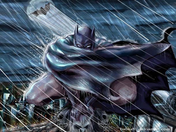 漫画英雄人物插画：Batman和Batgirl