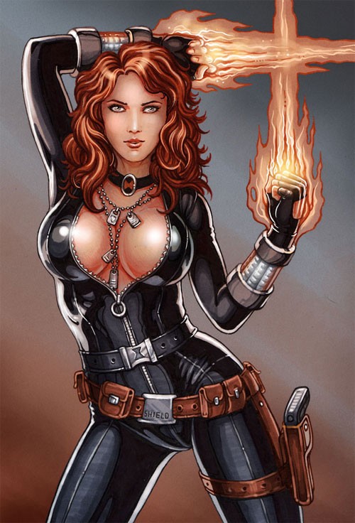 Marvel漫画人物: 黑寡妇(Black Widow)插画欣赏