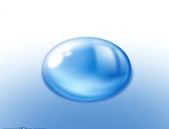 Photoshop制作逼真的藍色橢圓形水珠